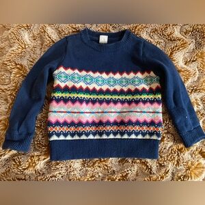 Gently used Gap kids Multicolor Patterned crewneck Sweater
